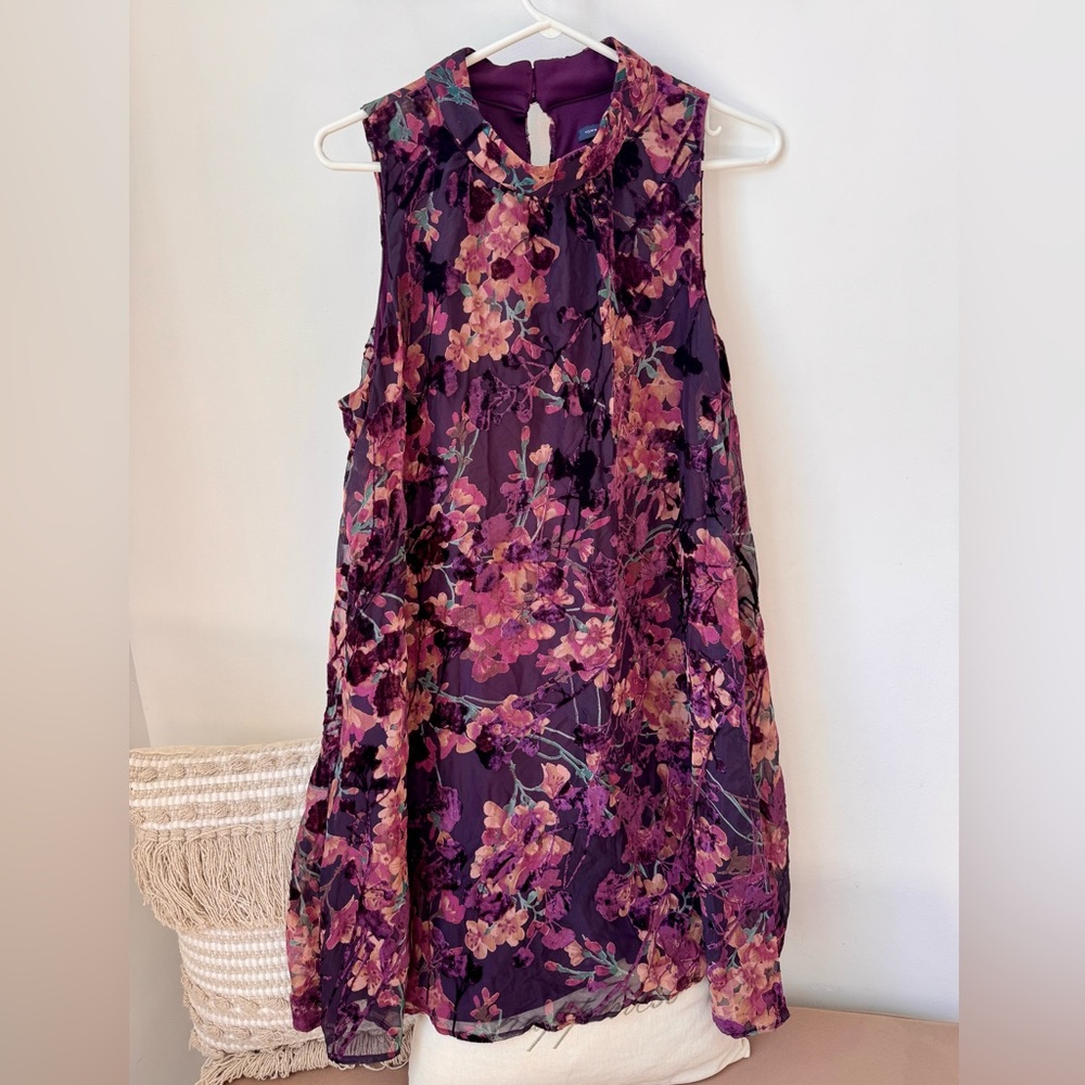 Gorgeous Tommy Hilfiger Magenta Velvet A-Line Dress Sz 14